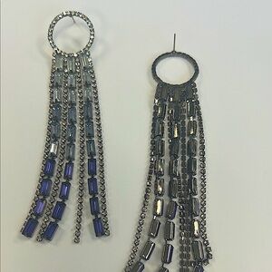 Elegant Silver and Blue Dangle Earrings